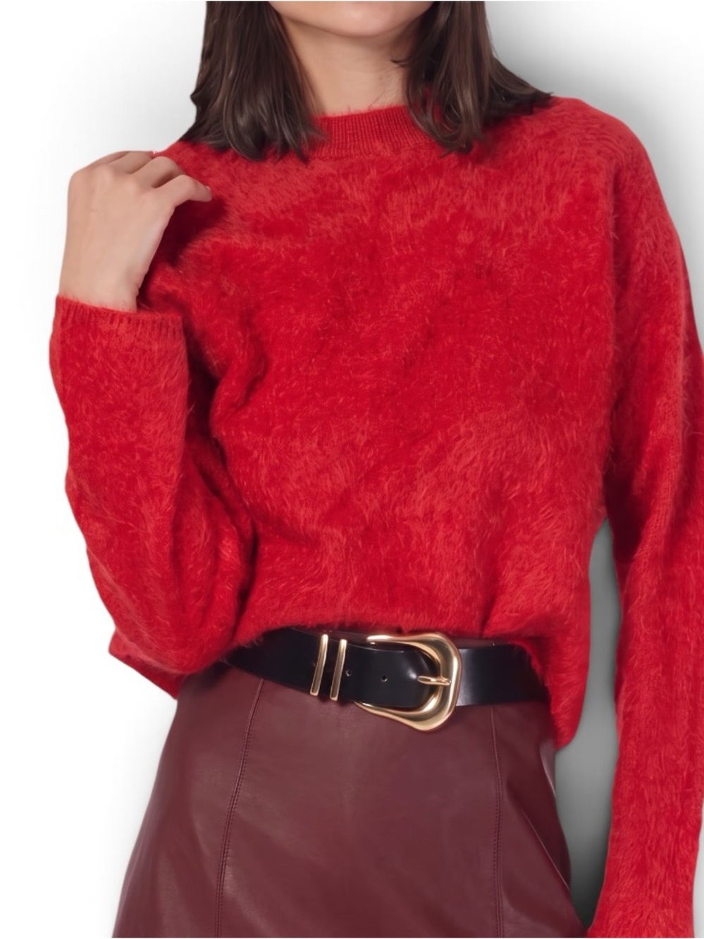 CAMI NYC 100% Cashmere NIALL Sweater Crewneck Relaxed Boxy Red Women's Sz M LUX